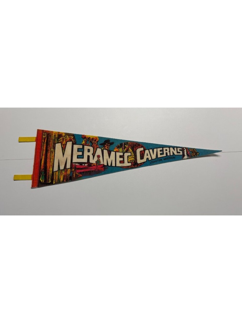 Vintage Meramec Caverns Stanton, Missouri 25" Felt Pennant
